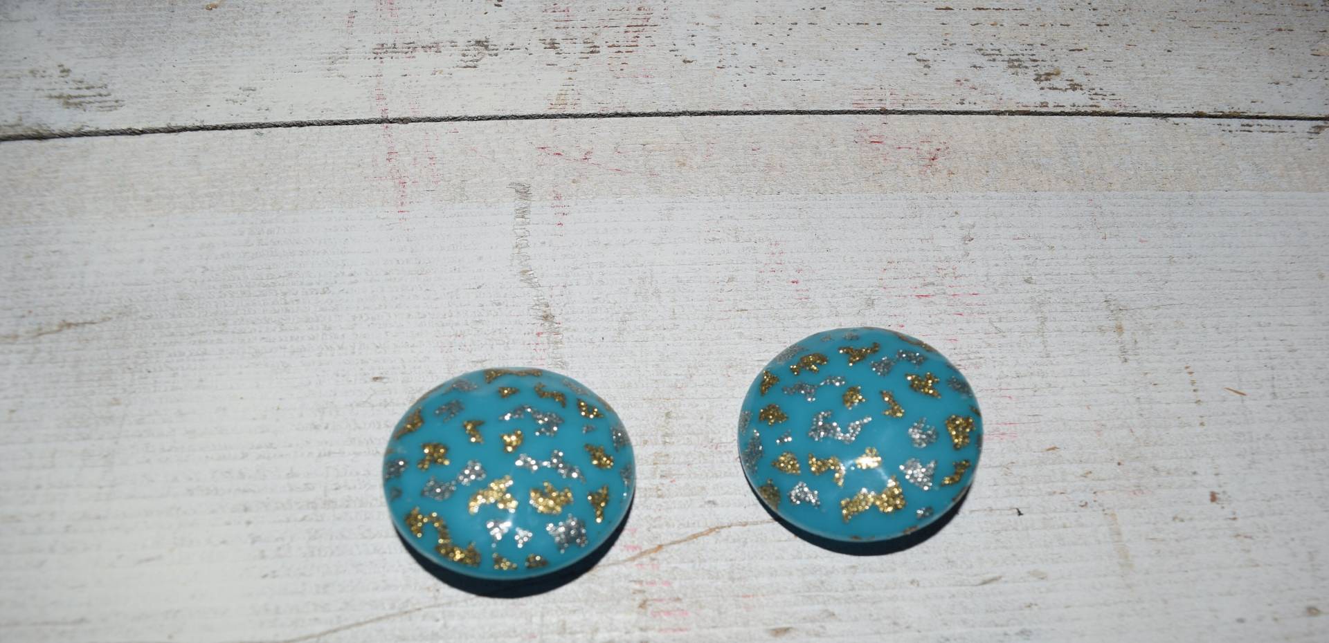 Vintage Türkis Glitzer Ohrclips Vintage Türkis Glitzer Ohrclips von VitaMonella