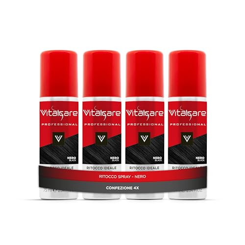 Vitalcare | Ideale Ausbesserung – Sofort-Spray für die Ausbesserung von Haaren, perfektes Spray zur vorübergehenden Abdeckung von weißem und grauem Haar, Schwarz, 3 Flaschen à 75 ml von Vitalcare