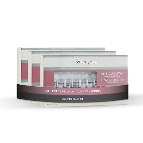 Vitalcare | Swiss - Anti-Haarausfall-Behandlung für Frauen, energetisierend, restrukturierend, mit Follicusan-Molekülkomplex, mit praktischem Spender, 3 Flaschen à 10 Flaschen à 6 ml von Vitalcare