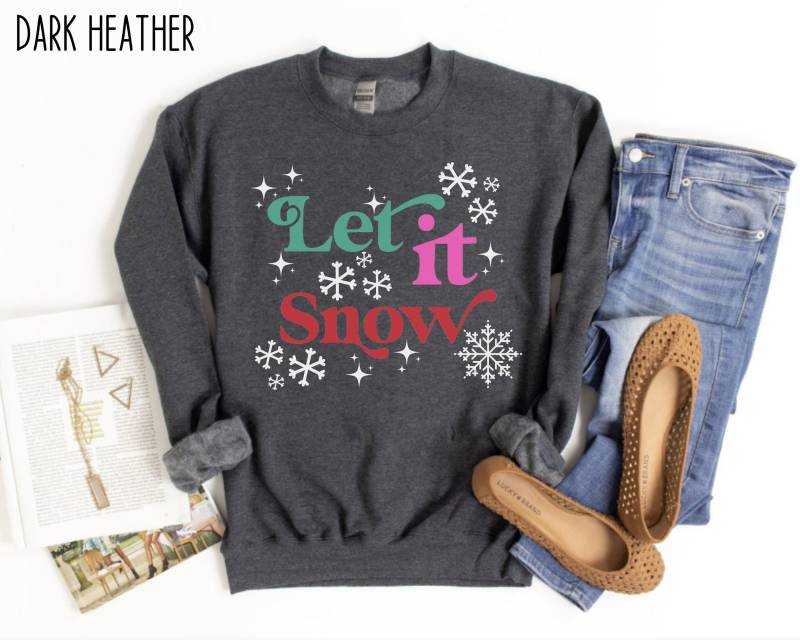 Let It Snow Sweatshirt, Weihnachten Crewneck, Weihnachtsbekleidung, Weihnachtspullover, Winter Weihnachtspullover von Vitalitylia