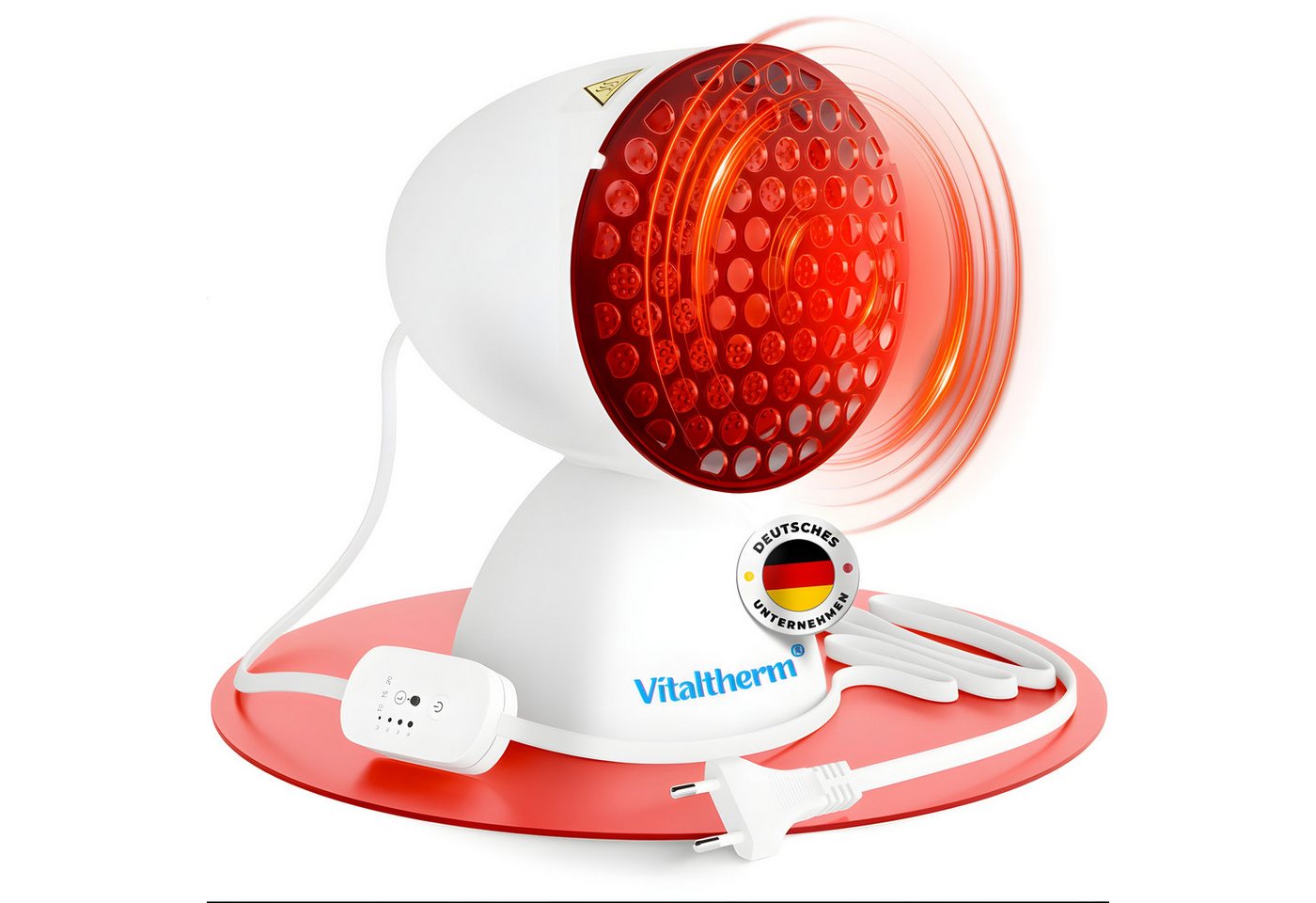 Vitaltherm Infrarotlampe IR 150 Protect Rotlichtlampe Wärmelampe – Infrarotlampe mit Timer, PAR 38 Infrarotbirne von Vitaltherm