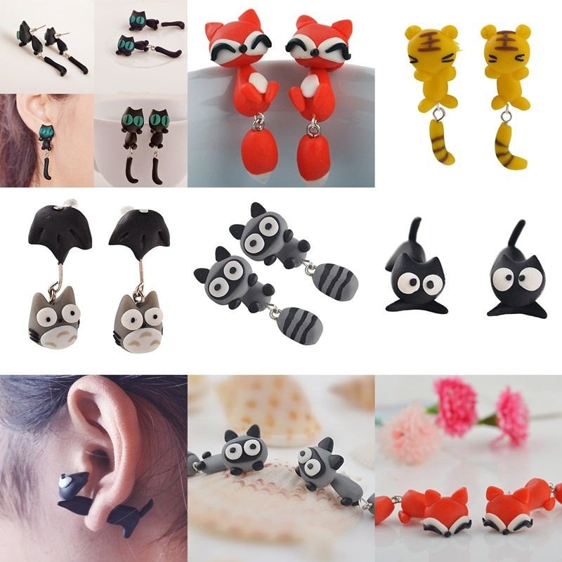 Neue 100 % Handgemacht Polymer Clay Süße Katze Tier Gestüt Ohrringe Ohrstecker Schmuck Fox Anlage Hai Racoon Weihnachtsgeschenk 1 Neue 100 % Handgemacht Polymer Clay Süße Katze Tier Gestüt Ohrringe Ohrstecker Schmuck Fox Anlage Hai Racoon Weihnachtsgeschenk 1 von Vitaminchik321