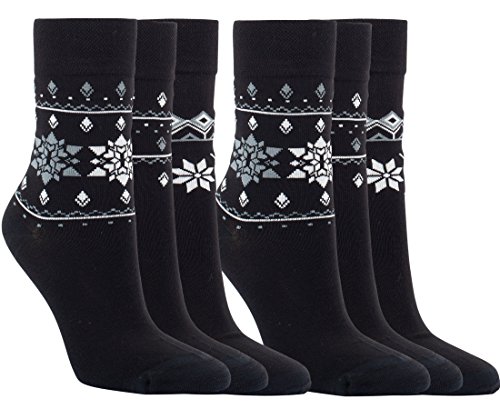 Vitasox 11967 Damen Socken Bambus Design Schwarz ohne Naht 6er Pack 35/38 von Vitasox