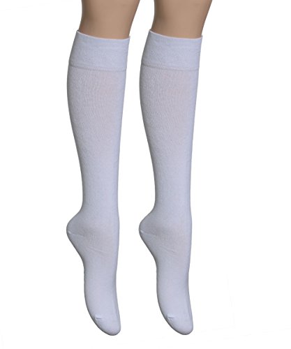 Vitasox 12970 Damen Kniestrümpfe Baumwolle Baumwollkniestrümpfe Damenkniestrümpfe ohne Naht einfarbig 6er Pack weiß 35/38 von Vitasox