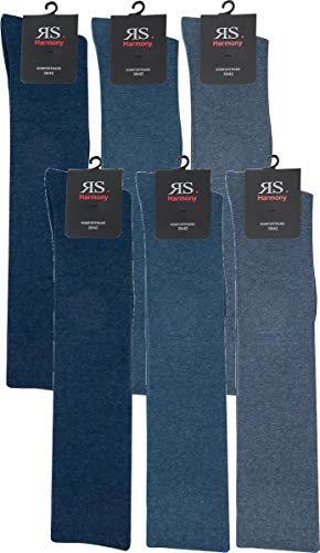 Vitasox 13002 Damen Kniestrümpfe Baumwolle Baumwollkniestrümpfe Damenkniestrümpfe ohne Naht einfarbig 6er Pack jeans 39/42 von Vitasox