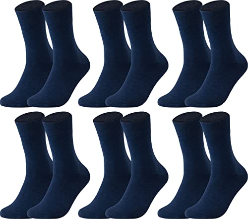 Vitasox 13313 Damensocken aus Baumwolle ohne Gummi und ohne Naht, hochwertige einfarbige Damen Socken, atmungsaktive Qualität mit weichem Bund für Frauen, marine 6 Paar, 39-42 von Vitasox