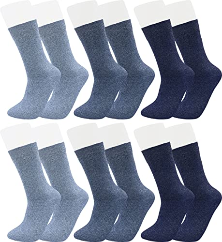 Vitasox 13317 Damensocken aus Baumwolle ohne Gummi und ohne Naht, hochwertige einfarbige Damen Socken, atmungsaktive Qualität mit weichem Bund für Frauen, Jeans-Töne 6 Paar, 35-38 von Vitasox