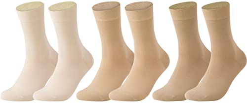 Vitasox 13318 Damensocken aus Baumwolle ohne Gummi und ohne Naht, hochwertige einfarbige Damen Socken, atmungsaktive Qualität mit weichem Bund für Frauen, Natur-Töne 3 Paar 39-42 von Vitasox