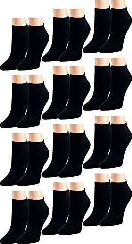 Vitasox Unisex Kurze Komfort Baumwoll Sneaker Socken in verschiedenen Farben, Klassisch Schwarz, Black, Classic, Luxusstrumpf, Basics, Leichte Sommer Sneakersocken ohne Naht, 12 Paar, 39-42 von Vitasox