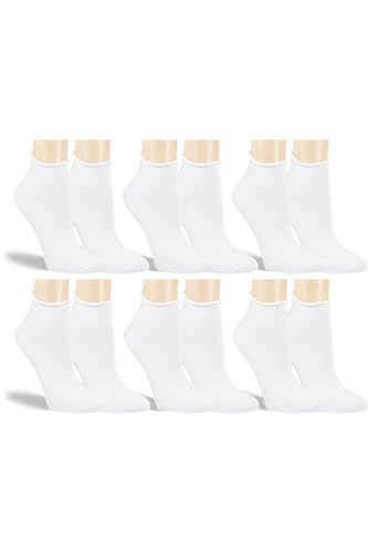 Vitasox 15265 Damen Socken Kurzsocken Rollrand einfarbig Weiß 6er Paar 35/38 von Vitasox