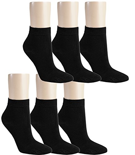 Vitasox 15268 Damen Kurzsocken Baumwolle Sneakersocken uni Damensocken ohne Naht schwarz 6er Pack 35/38 von Vitasox