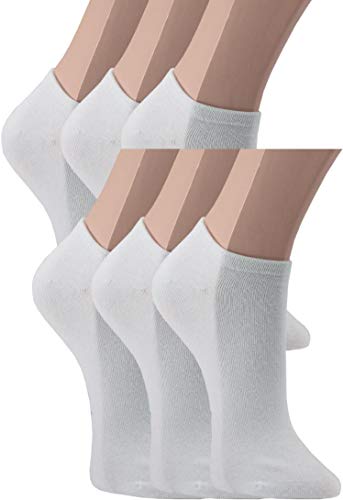 Vitasox 15269 Damen Kurzsocken Baumwolle Sneakersocken uni Damensocken ohne Naht weiß 6er Pack 39/42 von Vitasox