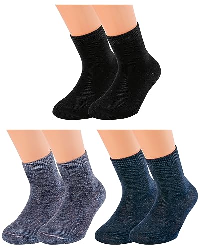 Vitasox 21096 Kinder Jungen Mädchen Socken Kindersocken Kindersöckchen Baumwolle einfarbig bunt ohne Naht 3er Pack 31/34 von Vitasox