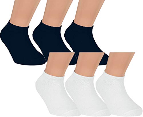 Vitasox 21160/61 Kinder Jungen Mädchen Sneaker Socken Sneakersocken Kindersocken Baumwolle einfarbig schwarz&weiß 6er Pack 31/34 von Vitasox