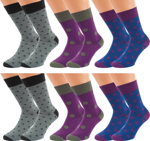 Vitasox 31002 XXL Business Herrensocken aus Baumwolle ohne Gummi und ohne spürbare Naht, hochwertige atmungsaktive Socken mit weichem Bund für Herren, 6 Paar, Design 1, 50/52 von Vitasox