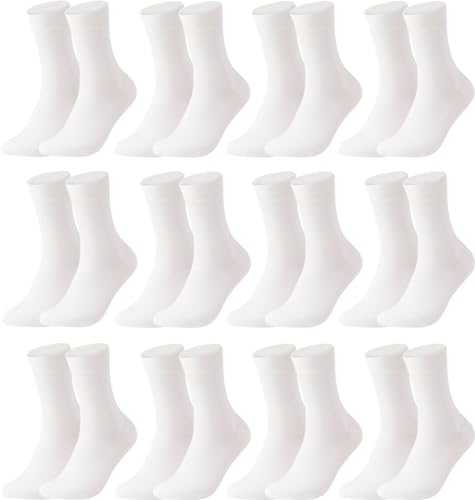 Vitasox 31037 Business Herrensocken aus Baumwolle ohne Gummi und ohne Naht, hochwertige Herren Socken, atmungsaktive Qualität mit weichem Bund für Herren, 12er Pack Weiß 47/50 von Vitasox