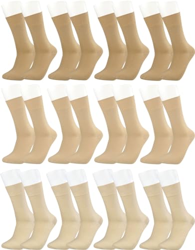 Vitasox 31044 Business Herrensocken aus Baumwolle ohne Gummi und ohne Naht, hochwertige Herren Socken, atmungsaktive Qualität mit weichem Bund für Herren, 12er Pack Natur-Töne 47/50 von Vitasox