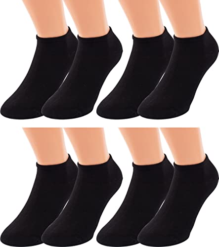 Vitasox 31050 Herren Kurze Sneaker Socken aus Baumwolle, XXL Übergrößen, Luxusstrumpf, Leichte kühlende Sommer Sneakersocken ohne spürbare Naht, schwarz, 4 Paar, 52-54 von Vitasox