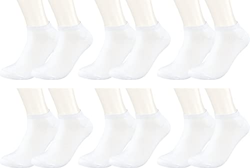 Vitasox 31073 Unisex Kurze Bambus Sneaker Socken XXL, kühlen den Fuß, leichte Sommer Sneakersocken ohne spürbare Naht für Damen & Herren, weiß, 6 Paar, 52-54 von Vitasox