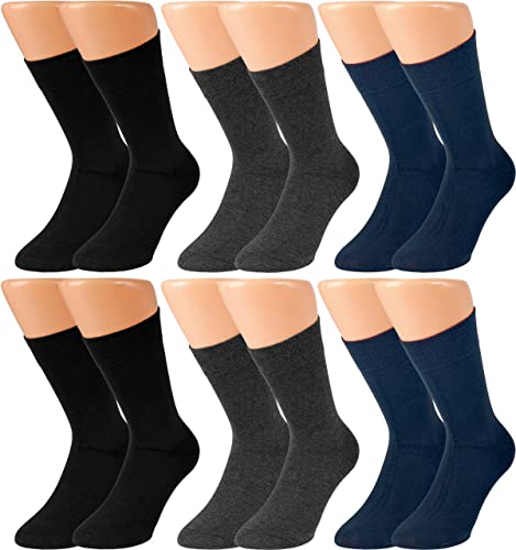 Vitasox 31971 Business Herrensocken aus Baumwolle ohne Gummi und ohne Naht, hochwertige Herren Socken, atmungsaktive Qualität mit weichem Bund für Herren, 6er Pack schwarz anthrazit marine 39/42 von Vitasox