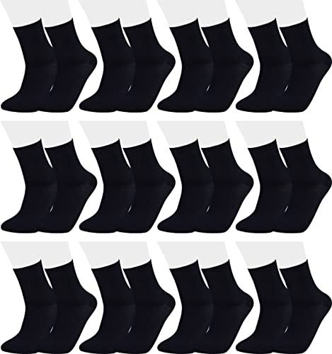 Vitasox 32029 Herren Socken Kurzschaft Kurzschaftsocken einfarbig Baumwolle ohne Gummi ohne Naht 12 Paar Schwarz 39/42 von Vitasox