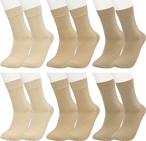 Vitasox 32032 Herren Socken Kurzschaft Kurzschaftsocken einfarbig Baumwolle ohne Gummi ohne Naht 6 Paar Natur-Töne 39/42 von Vitasox