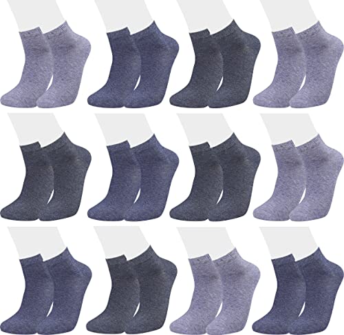 Vitasox 35199 Herren Socken Kurzsocken aus Baumwolle Quartersocken Herrensocken Komfortrand einfarbig ohne Naht Jeans-Töne 12er Pack 39/42 von Vitasox