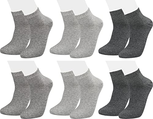 Vitasox 35201 Herren Socken Kurzsocken aus Baumwolle Quartersocken Herrensocken Komfortrand einfarbig ohne Naht Silber-Töne 6er Pack 39/42 von Vitasox