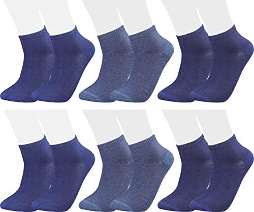 Vitasox 35202 Damen Herren Kurzsocken Bambus Sneakersocken einfarbig ohne Naht jeans 6er Pack 43/46 von Vitasox