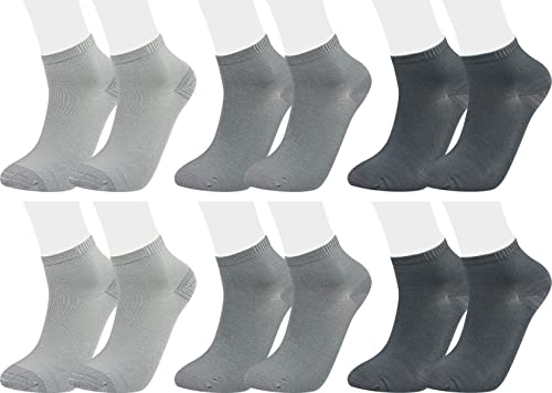 Vitasox 43019 Damen Herren Kurzsocken Bambus Sneakersocken einfarbig ohne Naht Silber-Töne 6er Pack 43/46 von Vitasox