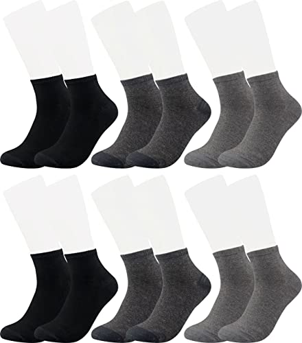 Vitasox 43020 Damen Herren Kurzsocken Bambus Sneakersocken einfarbig ohne Naht schwarz anthrazit silber 6er Pack 35/38 von Vitasox