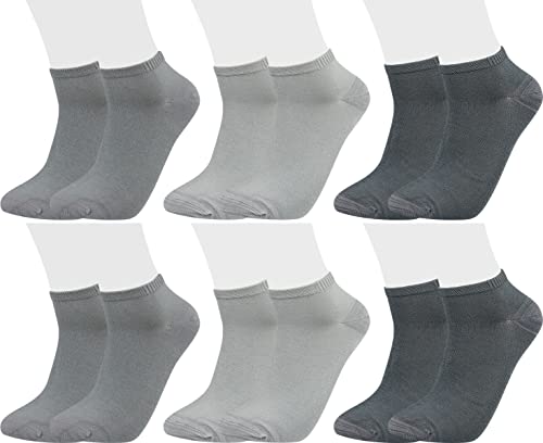 Vitasox 43021 Unisex Kurze Bambus Sneaker Socken, kühlen den Fuß, leichte Sommer Sneakersocken ohne spürbare Naht für Damen & Herren, silber, 6 Paar, 39-42 von Vitasox