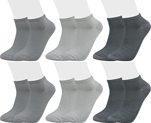 Vitasox 43021 Unisex Kurze Bambus Sneaker Socken, kühlen den Fuß, leichte Sommer Sneakersocken ohne spürbare Naht für Damen & Herren, silber, 6 Paar, 43-46 von Vitasox