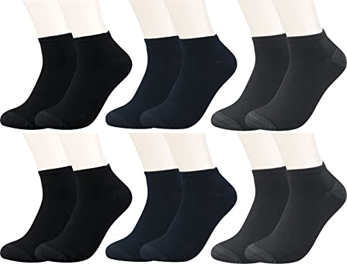 Vitasox 43022 Unisex Kurze Bambus Sneaker Socken, kühlen den Fuß, leichte Sommer Sneakersocken ohne spürbare Naht für Damen & Herren, schwarz, anthrazit, marine, 6 Paar, 43-46 von Vitasox