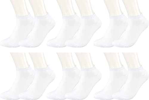 Vitasox 43025 Unisex Kurze Bambus Sneaker Socken, kühlen den Fuß, leichte Sommer Sneakersocken ohne spürbare Naht für Damen & Herren, weiß, 6 Paar, 35-38 von Vitasox