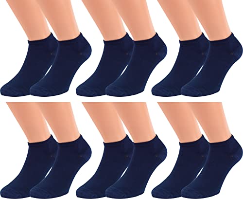 Vitasox 43027 Unisex Kurze Bambus Sneaker Socken, kühlen den Fuß, leichte Sommer Sneakersocken ohne spürbare Naht für Damen & Herren, marine, 6 Paar, 35-38 von Vitasox