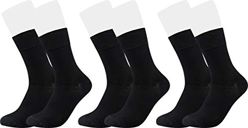 Vitasox 43033 Bambus Socken für Damen & Herren, atmungsaktive Bambussocken mit weichem Komfortbund ohne Gummi, Qualitäts Strümpfe gegen Schweiß ohne Naht an den Zehen, 3 Paar schwarz 35-38 von Vitasox