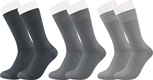 Vitasox 43038 Bambus Socken für Damen & Herren, atmungsaktive Bambussocken mit weichem Komfortbund ohne Gummi, Qualitäts Strümpfe gegen Schweiß ohne Naht an den Zehen, 3 Paar grau 39-42 von Vitasox