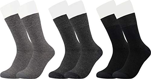 Vitasox 43060 Bambus Socken für Damen & Herren, atmungsaktive Bambussocken mit weichem Komfortbund ohne Gummi, Qualitäts Strümpfe ohne Naht an den Zehen, 3 Paar schwarz, anthrazit, silber 43-46 von Vitasox