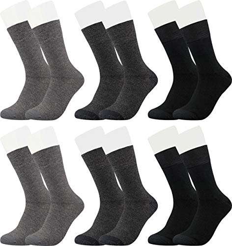 Vitasox 43060 Bambus Socken für Damen & Herren, atmungsaktive Bambussocken mit weichem Komfortbund ohne Gummi, Qualitäts Strümpfe ohne Naht an den Zehen, 6 Paar schwarz, anthrazit, silber 39-42 von Vitasox