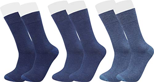 Vitasox 43061 Bambus Socken für Damen & Herren, atmungsaktive Bambussocken mit weichem Komfortbund ohne Gummi, Qualitäts Strümpfe gegen Schweiß ohne Naht an den Zehen, 3 Paar jeans melange 39-42 von Vitasox