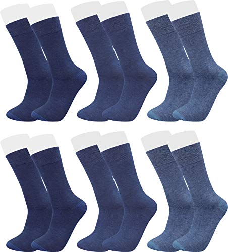 Vitasox 43061 Bambus Socken für Damen & Herren, atmungsaktive Bambussocken mit weichem Komfortbund ohne Gummi, Qualitäts Strümpfe gegen Schweiß ohne Naht an den Zehen, 6 Paar jeans melange 35-38 von Vitasox