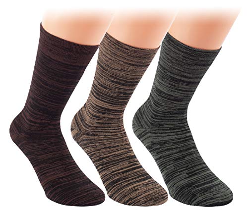 Vitasox 43064 Damen & Herren Socken Bambus Melange Bambussocken mit Baumwolle Olive Natur Dunkelbraun ohne Naht 6 Paar 39/42 von Vitasox