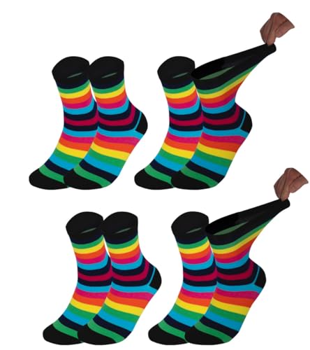 Vitasox 71101 Diabetikersocken Damen, 4 Paar venenfreundliche Diabetiker Socken ohne Gummibund, gegen Einschneiden & Drücken, bunt gestreift 35-38 von Vitasox