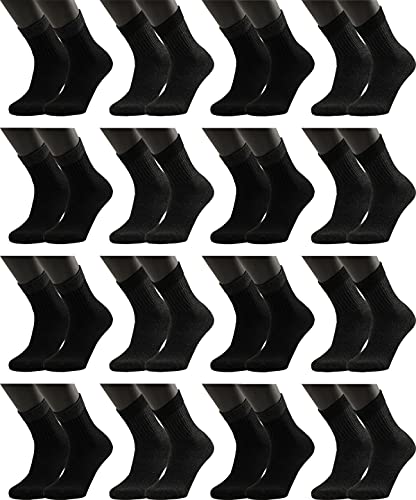 Vitasox Arbeitssocken mit extra weitem Bund, Funktionssocken für Arbeitsschuhe im Handwerk und Bau 38005 (73113), 16 Paar, schwarz, anthrazit von Vitasox