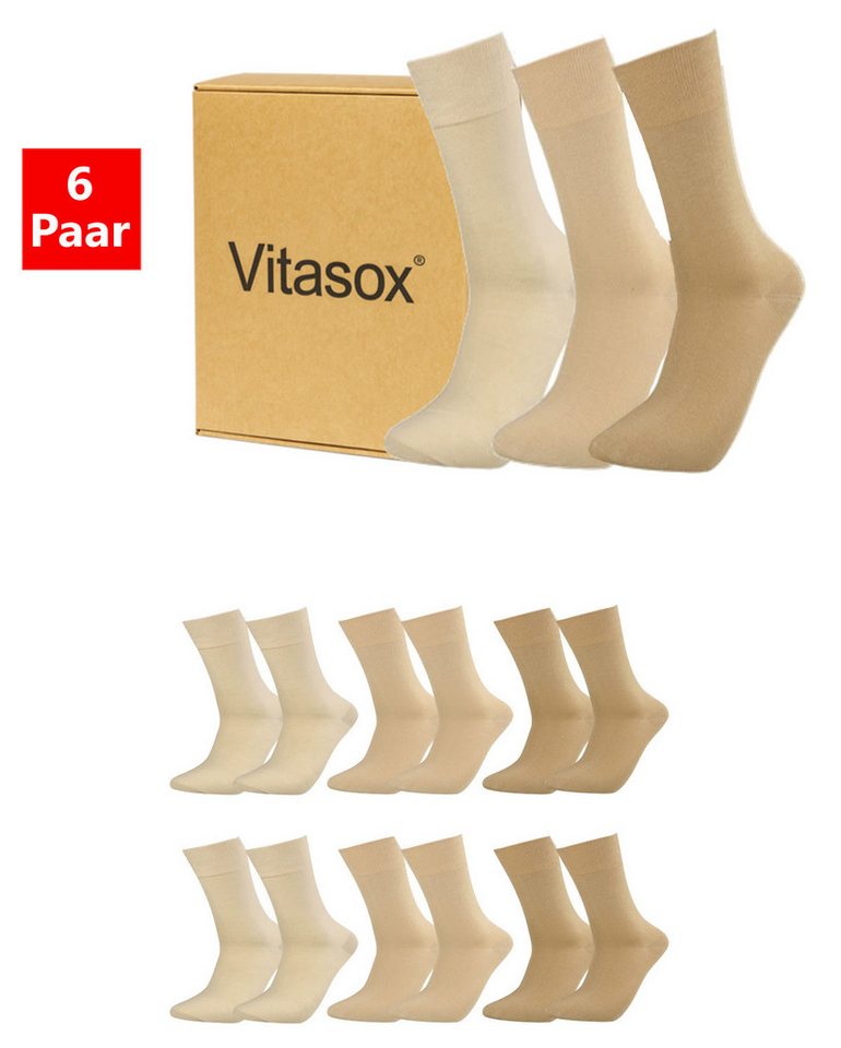 Vitasox Businesssocken Herren Business Socken 6 Paar - komfortabel und elegant (6-Paar) nahtfrei und atmungsaktiv - passend zum Anzug, fürs Büro oder Alltag von Vitasox