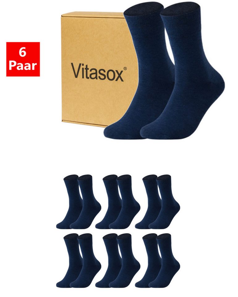 Vitasox Businesssocken Herren Business Socken 6 Paar - komfortabel und elegant (6-Paar) nahtfrei und atmungsaktiv - passend zum Anzug, fürs Büro oder Alltag von Vitasox