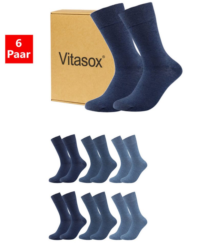 Vitasox Businesssocken Herren Business Socken 6 Paar - komfortabel und elegant (6-Paar) nahtfrei und atmungsaktiv - passend zum Anzug, fürs Büro oder Alltag von Vitasox