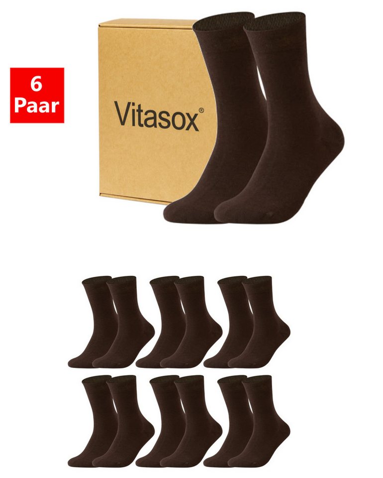 Vitasox Businesssocken Herren Business Socken 6 Paar - komfortabel und elegant (6-Paar) nahtfrei und atmungsaktiv - passend zum Anzug, fürs Büro oder Alltag von Vitasox