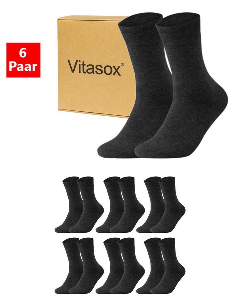 Vitasox Businesssocken Herren Business Socken 6 Paar - komfortabel und elegant (6-Paar) nahtfrei und atmungsaktiv - passend zum Anzug, fürs Büro oder Alltag von Vitasox